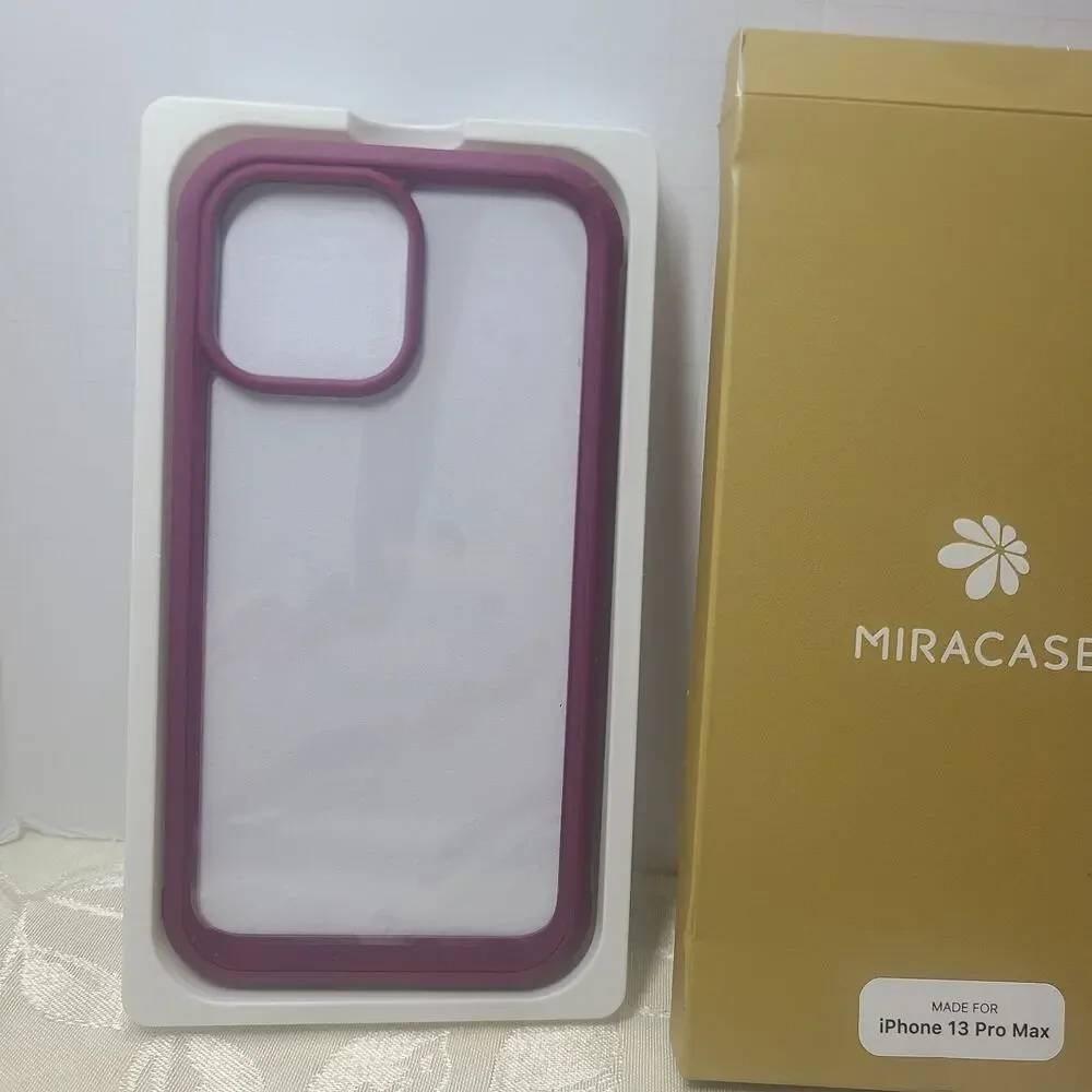iPhone 13 Pro Max Glass Case Wine Red 360 Protection Miracase